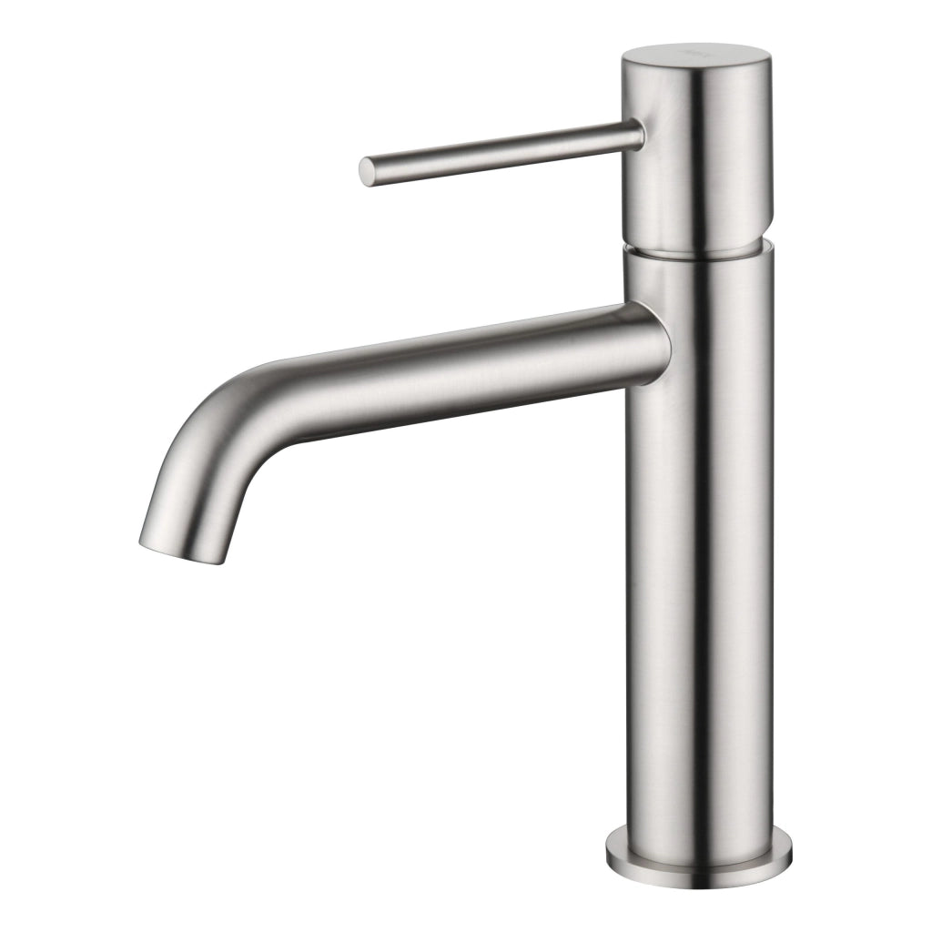 IMEX Miscelatore lavabo monocomando Monza in ottone/zama, nickel spazzolato, cartuccia ceramica Ø26 mm, tubi flessibili 3/8, Imex-BDM039-1NQ