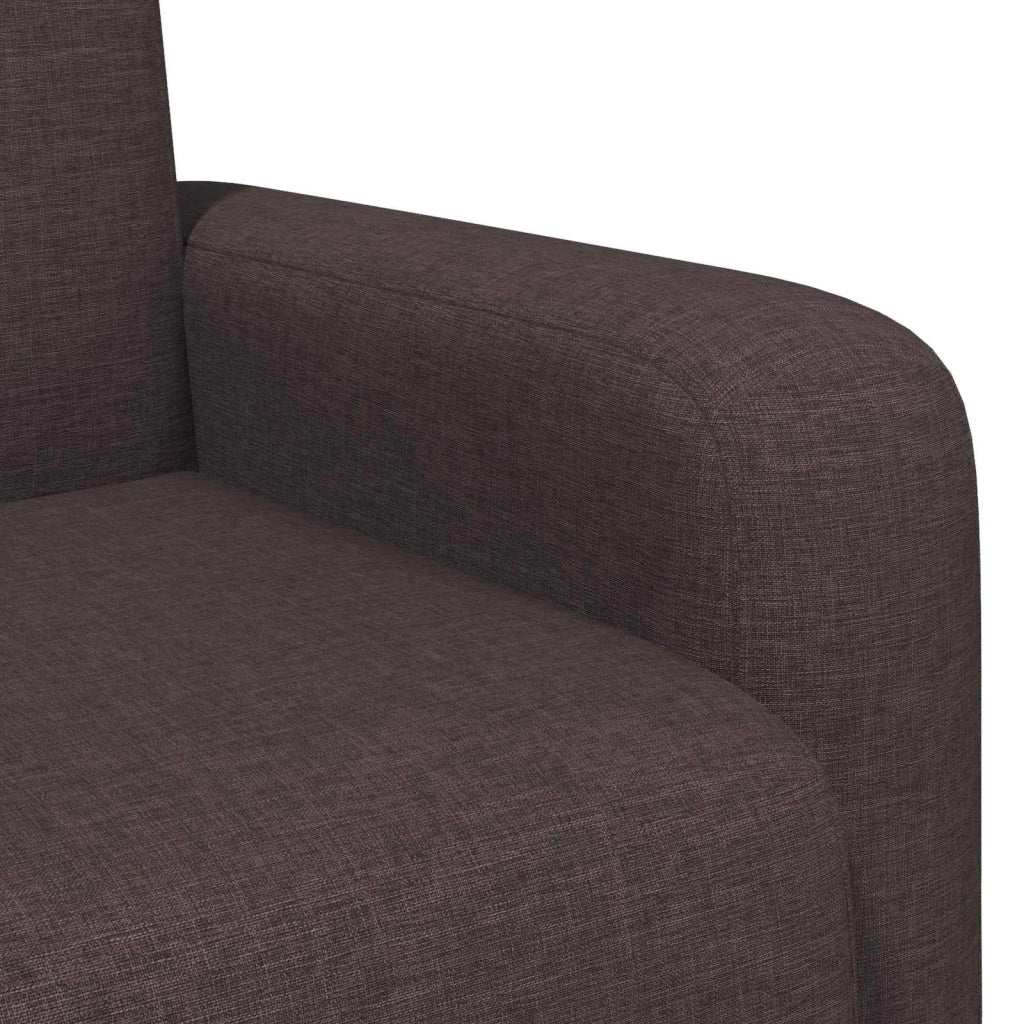 Poltrona-Divano Sedia-Poltroncina Marrone Scuro Tessuto 700369