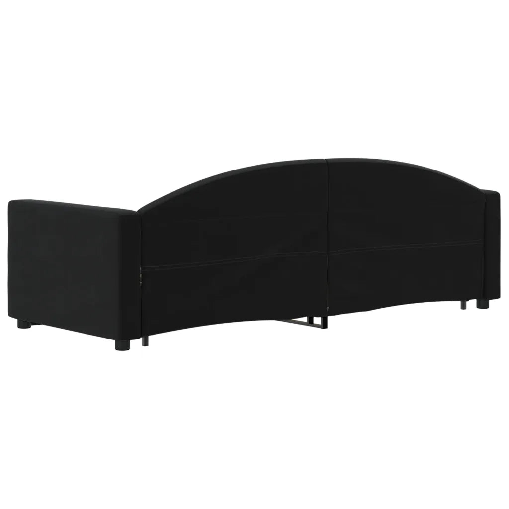 Divano Letto Estraibile con Cassetti-Sofa Letto-Daybed Nero 80x200 cm in Velluto 132504
