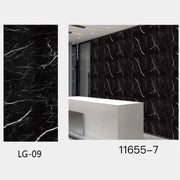 Trade Shop - Pannello Adesivo Effetto Marmo Nero Argento Pareti Paraschizzi 300 X 60cm Stanza -