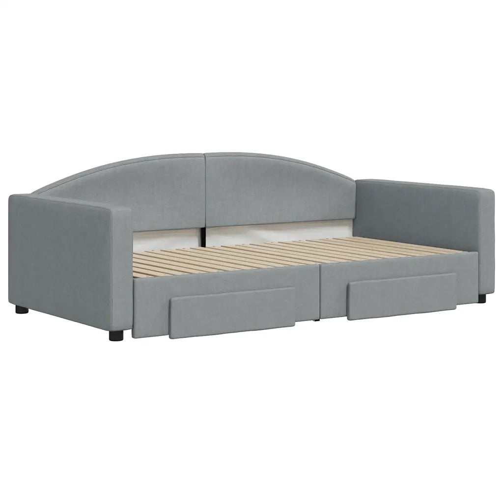 Divano letto | Sof¨¤ letto | Letto singolo Estraibile Cassetti Grigio Chiaro 100x190 Tessuto