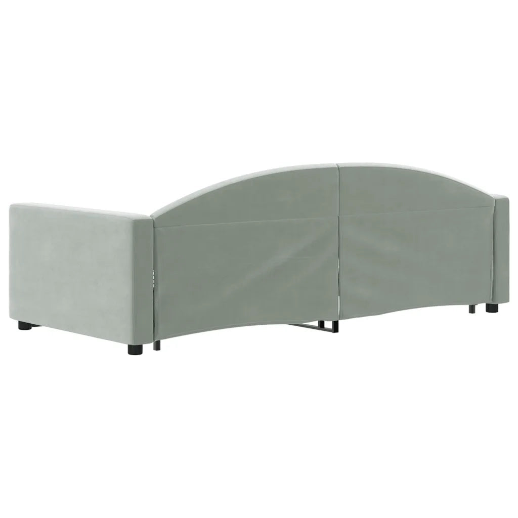 Divano Letto con Letto Estraibile-Sofa Letto-Daybed Grigio Chiaro 90x190 Velluto 577493