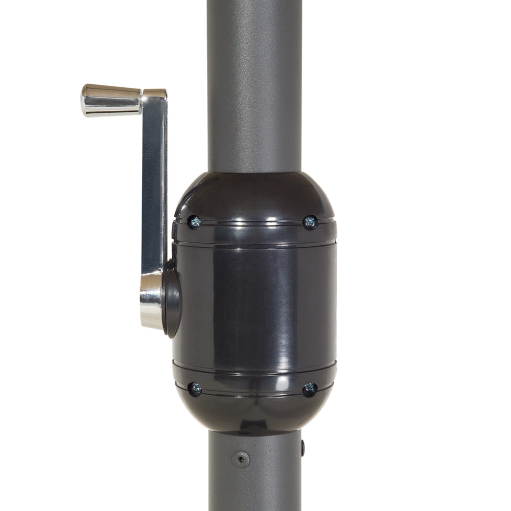 Ombrellone da giardino in tessuto grigio scuro alluminio 247 cm resistente agli agenti atmosferici