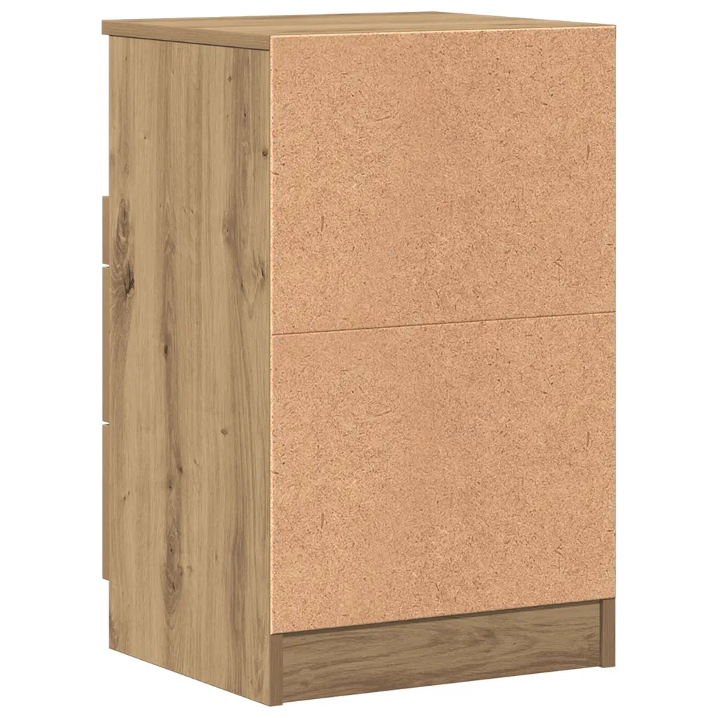 Comodino | Armadio da Notte | Mobiletto da notte Rovere Artigianale 40x36x65 cm in Legno Multistrato