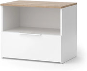 Credenza Wido, Bianco/Sonoma, 60 x 50 cm con patta, adatto per riporre le scarpe nell’ingresso