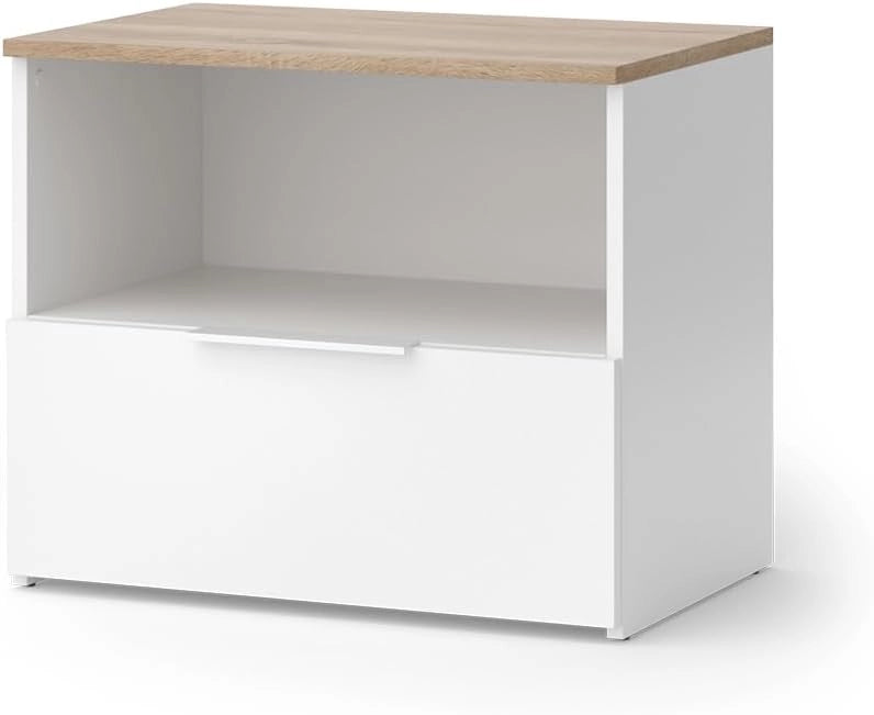 Credenza Wido, Bianco/Sonoma, 60 x 50 cm con patta, adatto per riporre le scarpe nell’ingresso
