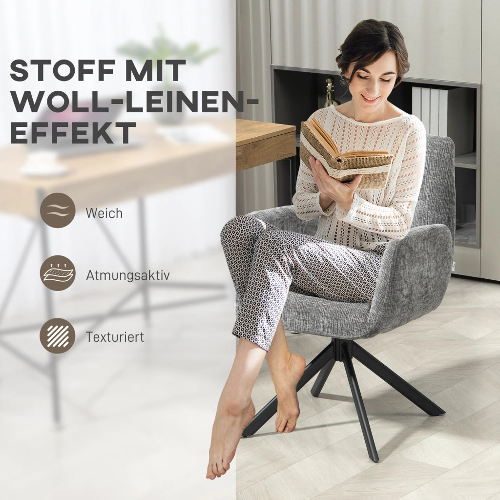 Poltrona girevole moderna imbottita ¨C zephmum ¨C grigio scuro 120 kg