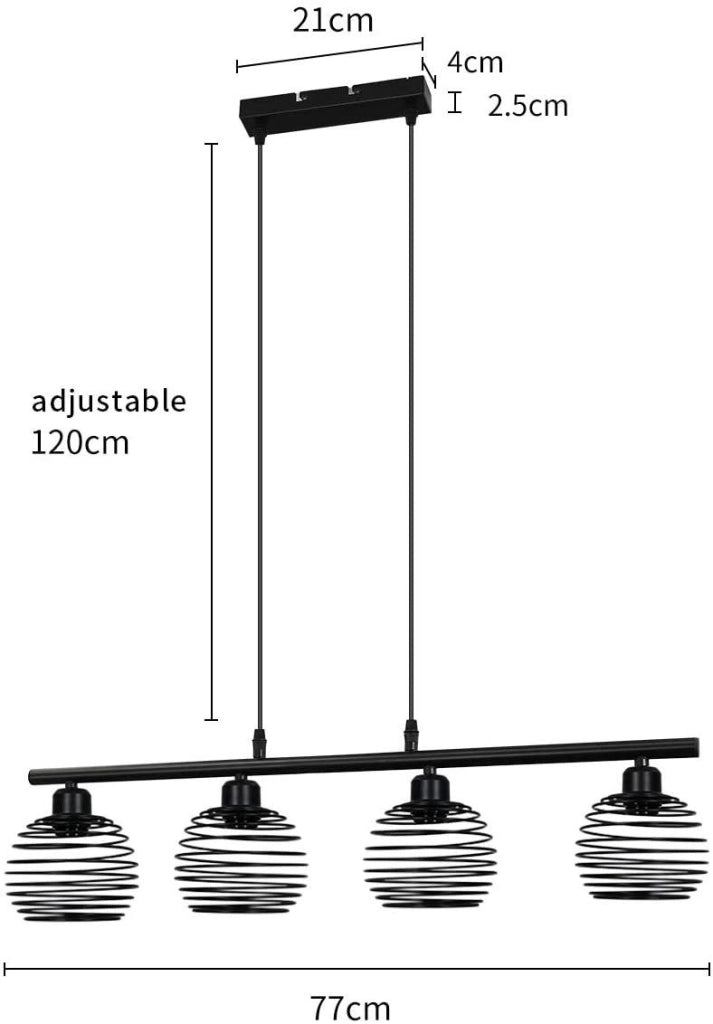 Lampadario ristorante ZMH a LED Lampadario E27 Lampadario retr¨° in ferro Lampadario vintage 120 cm