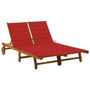 Sdraio da Giardino a 2 Posti con Cuscini in Massello di Acaciacod mxl 69678
