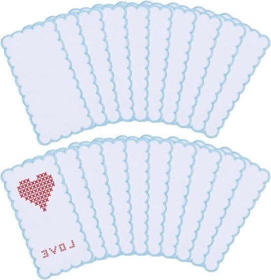 20 pezzi di cartoncino per cucito a croce con bordo scolpito - tessuto per cucito con bordo colorato - tessuto per cucito a raso - tessuto per cucito a nastrini per uso creativo