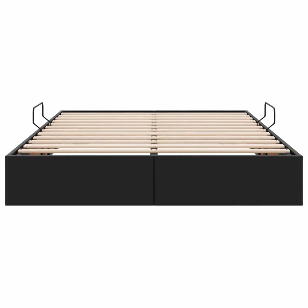 Letto ottomano Nero 140 x 200 cm Pelle Sintetica 3442774