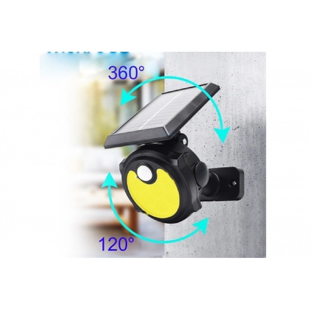 Trade Shop - Picchetto Giardino Energia Solare 56 Cob Led Luce Fredda Sensore Movimento B0391 -