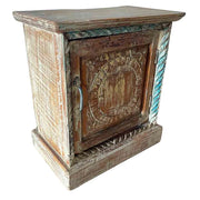 Tavolo in legno finitura artigianale marrone 49x30x54h cm