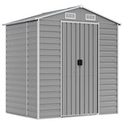 Casetta da giardino cabina ripostiglio capanno da esterno capanno per attrezzi robusta colore chiaro 191 x 130 x 198 cm acciaio zincato grigio 02_0022241