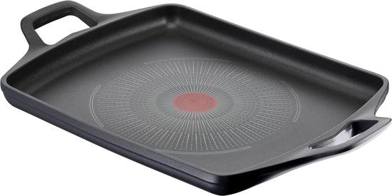 Piatto di cottura in alluminio fuso 26 x 32 cm, compatibile con induzione, gas e forno, con indicatore di cottura Thermo-Signal e rivestimento in titanio per mantenere il calore.