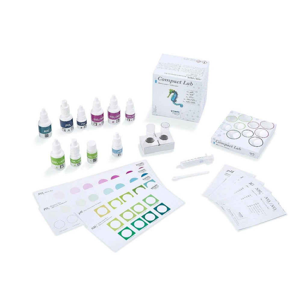 Tropic Marin Compact Lab Test - Set per la misurazione di pH, KH, PO4, NO2, NO3, NH4 in Acqua Dolce e Marina