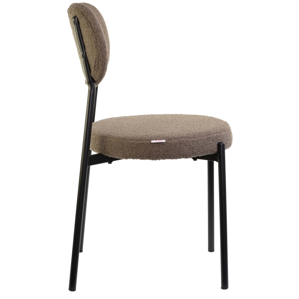 Marvin Sedia Chicago Teddy con Struttura in Metallo Nero Seduta Imbottita in Morbido Cotone Boucl X1 CHICAGO TEDDY CAFFE