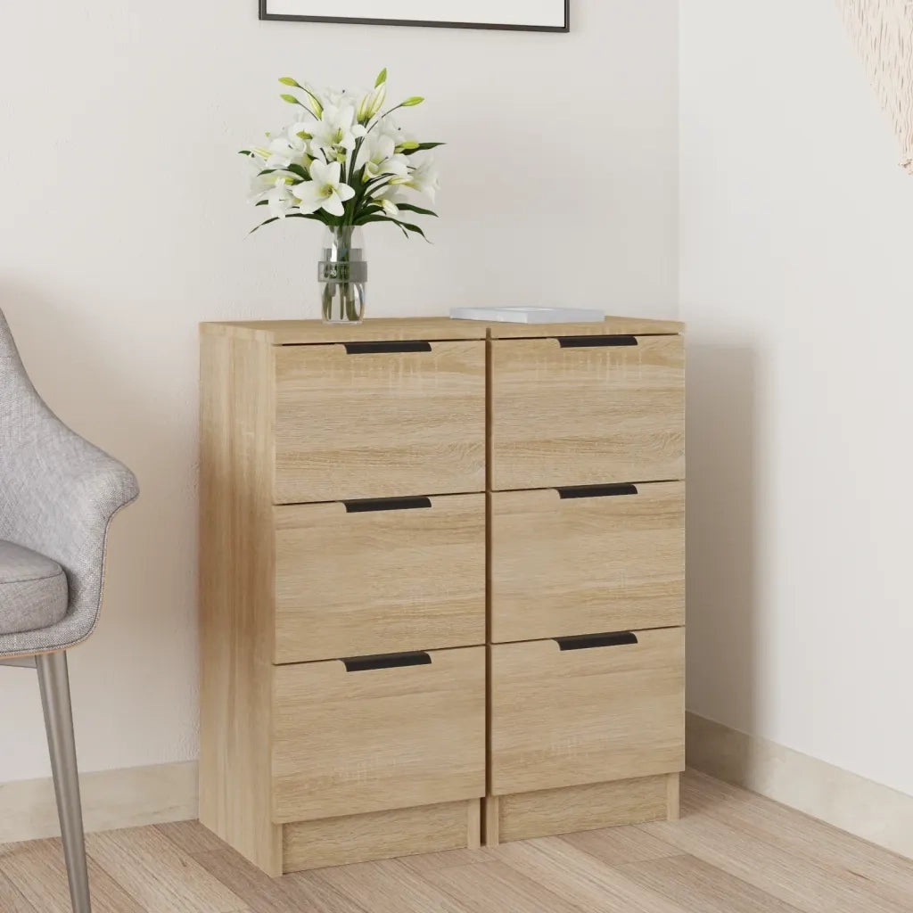 Credenze 2 pz | Madia | Buffet da pranzo | Armadio da pranzo Rovere Sonoma 30x30x70 cm in Legno Multistrato