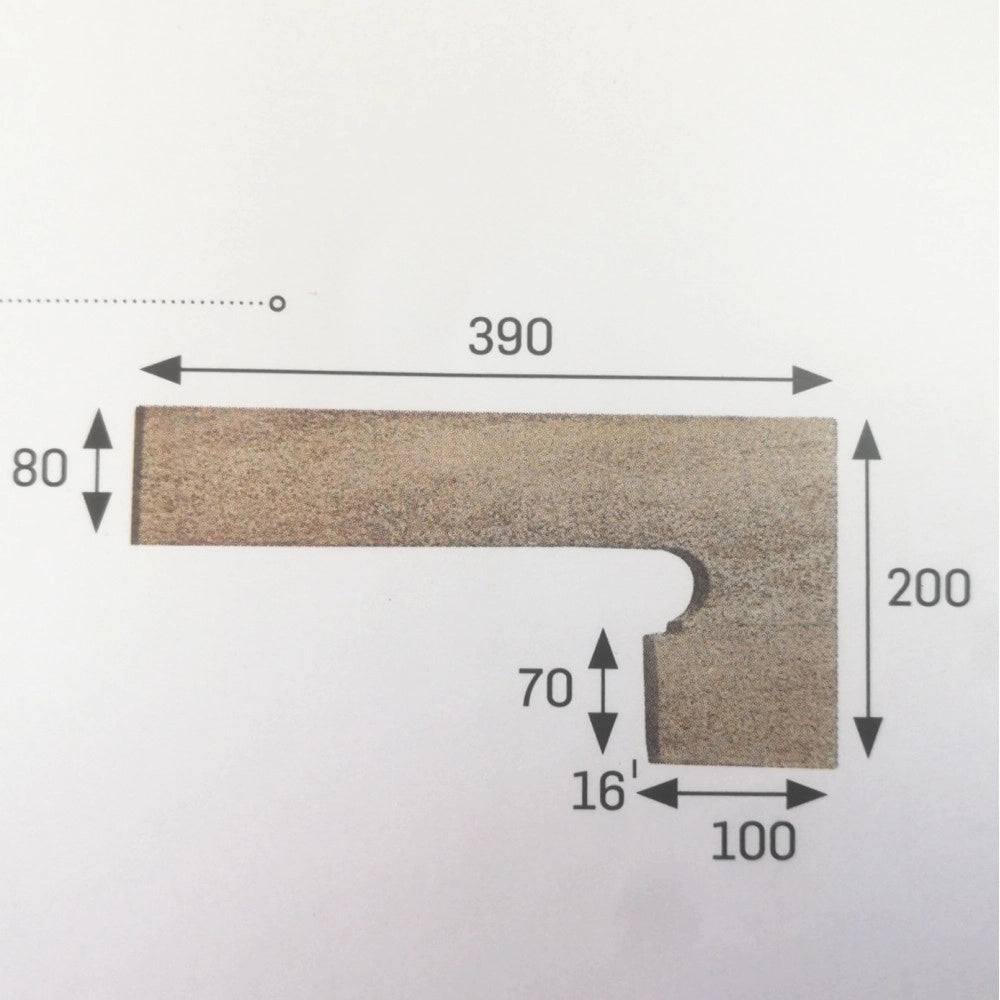 Battiscala destro klinker per serie esmaltados columbia colore beige - 1pz