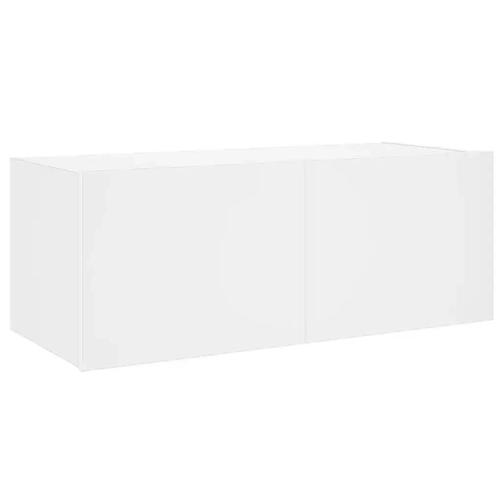 Mobile TV a Parete con Luci LED Bianco 80x35x31 cm 837281