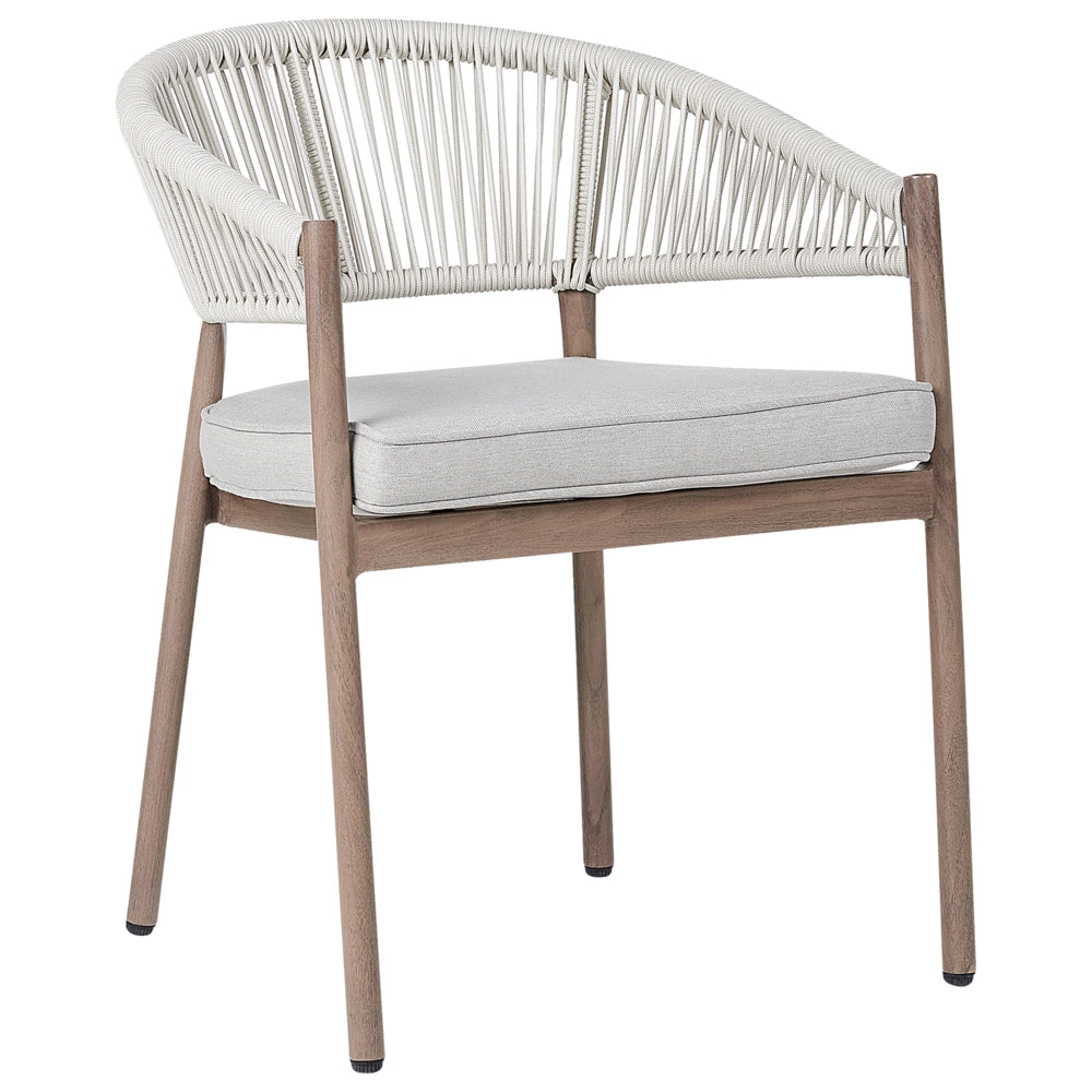 Set di 6 sedie da giardino inlegno scuro e alluminio con finitura a trasferimento termico Telaio impilabile per esterni Patio Moderno