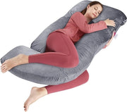 Cuscino per gravidanza, cuscino per lato, cuscino di archiviazione, cuscino per bambino e cuscino per alimentazione in forma a U con copertura rimovibile e lavabile