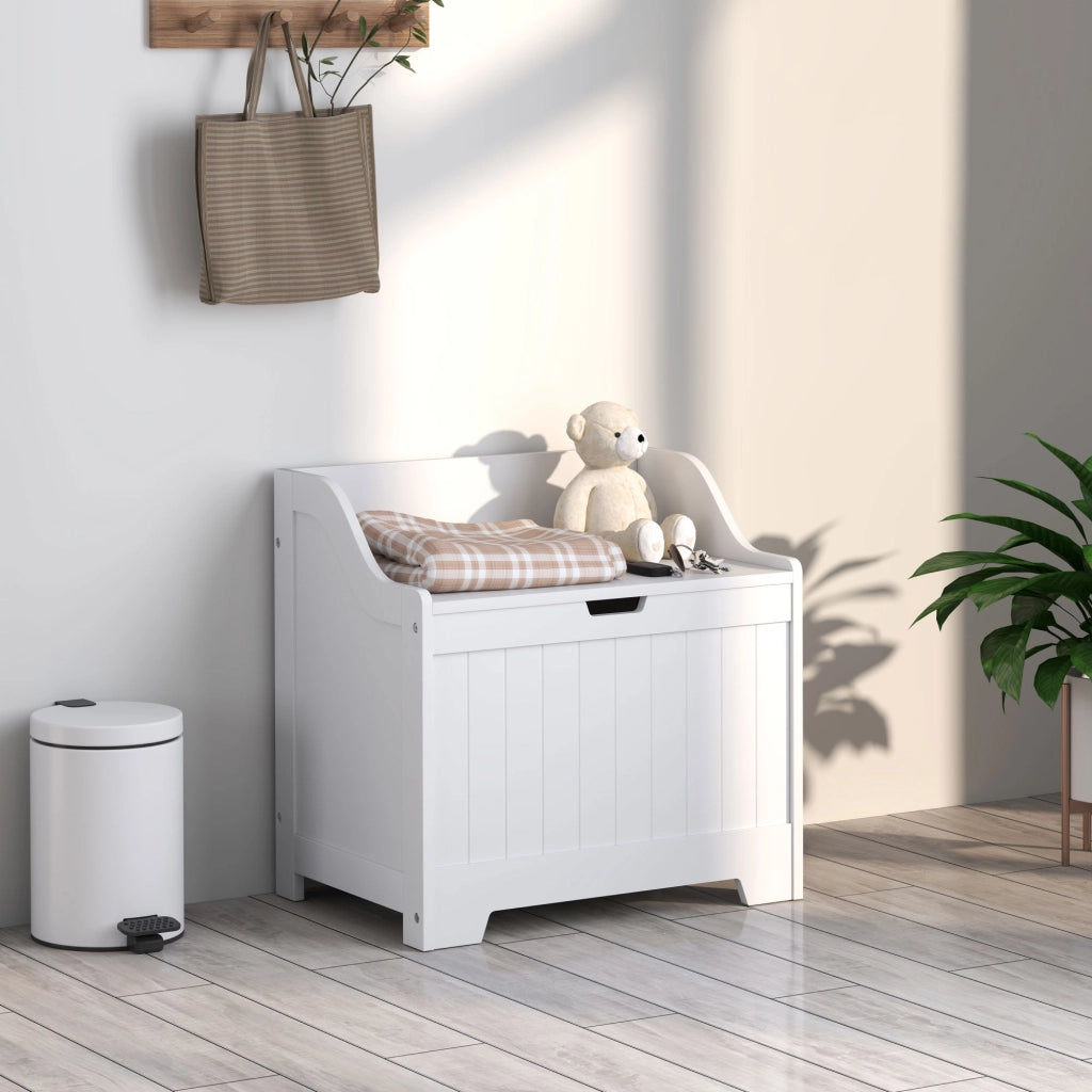 Cassapanca contenitore con coperchio ¨C Xylo ¨C Legno bianco design moderno