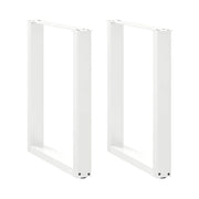 Set di 2 gambe per tavolo da pranzo a forma di U 60 x 73 cm con piedini regolabili design moderno acciaio bianco 02_0057421