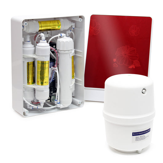 Naturewater Impianto osmosi inversa, filtrazione a 5 stadi 190 l/giorno, con pompa, serbatoio e alloggiamento