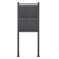 Cassetta delle lettere da terra 2x2 V53 antracite Con supporto e targhetta nome Posta