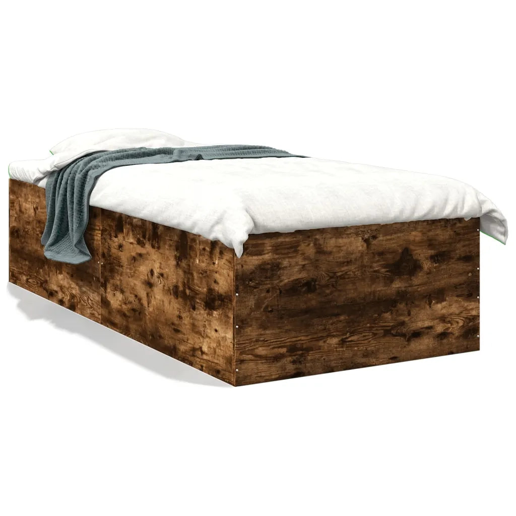 Giroletto-Struttura Letto Rovere Fumo 75x190 cm in Legno Multistrato 739932