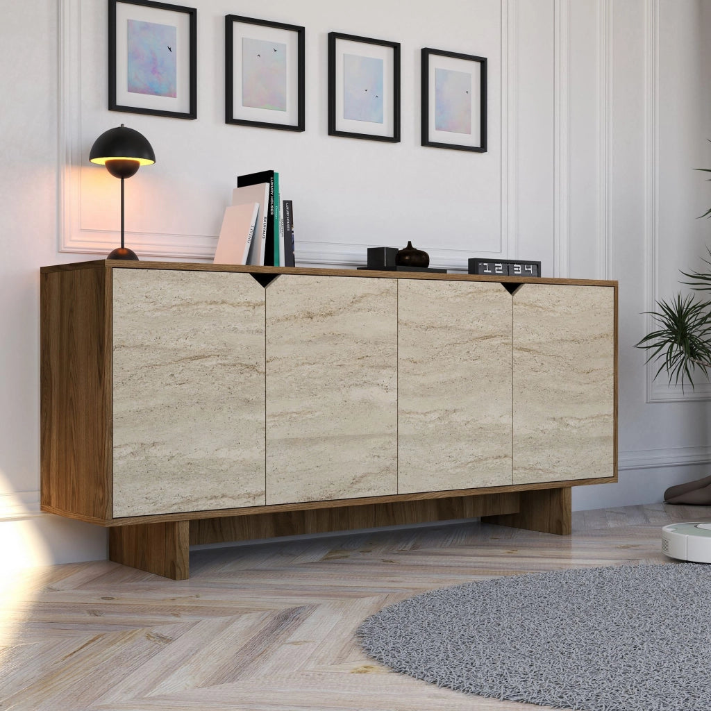 Credenza in legno "Istemi" - 180 x 40 x 81 cm - Travertino