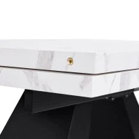 Tavolo da pranzo allungabile, per soggiorno e studio, 159x74x77 cm, Bianco e Nero