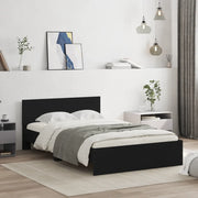 Giroletto con Testiera-Struttura Letto con testiera Nero 135x190 cm