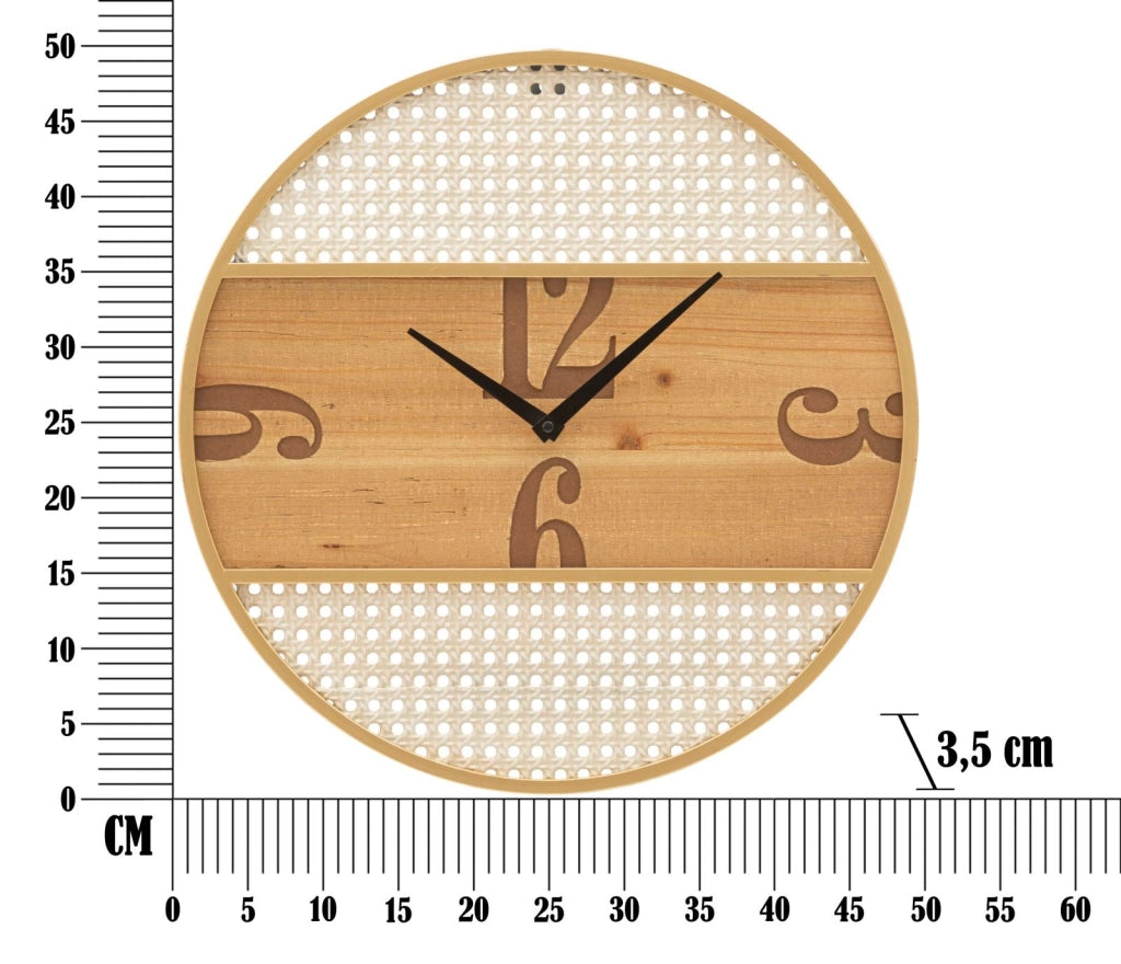 Orologio da Parete Ø50 cm Fuji in Ferro e MDF