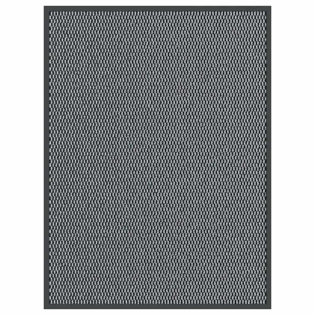 Zerbino antiscivolo resistente per ingresso 90 x 120 cm assorbe umidità e sporco stile moderno realizzato in PP antracite 02_0058098