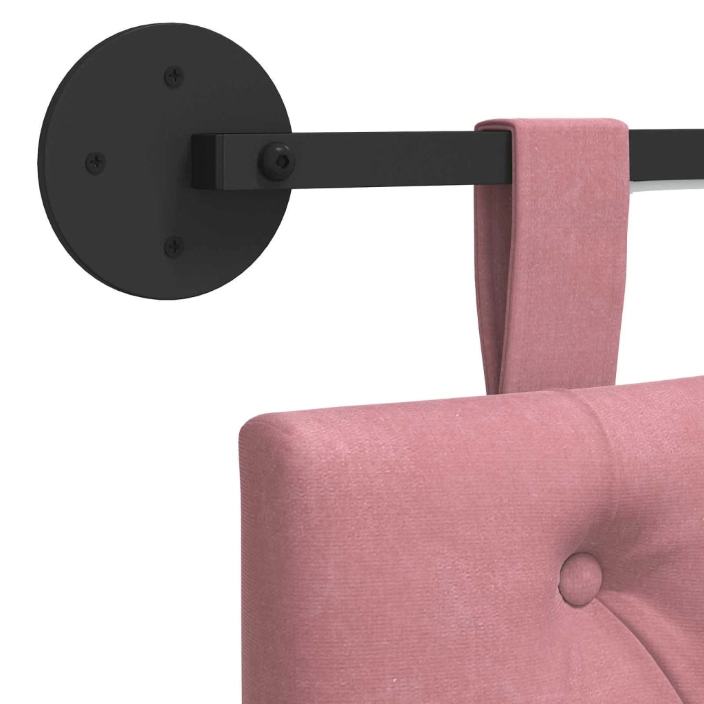 Testiera sospesa Con luce LED Rosa Velluto