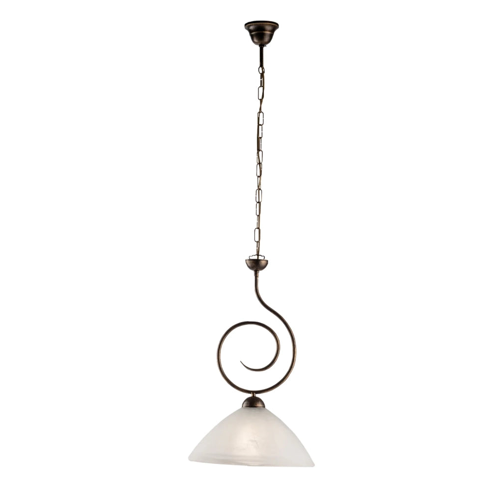 Lampadario Rustico Milly 1 Luce Marrone e Bianco LuceArt Classic