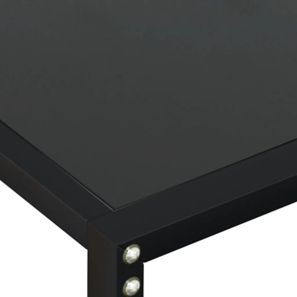 Tavolo Consolle Nero 200x35x75,5 cm in Vetro Temperato 331687