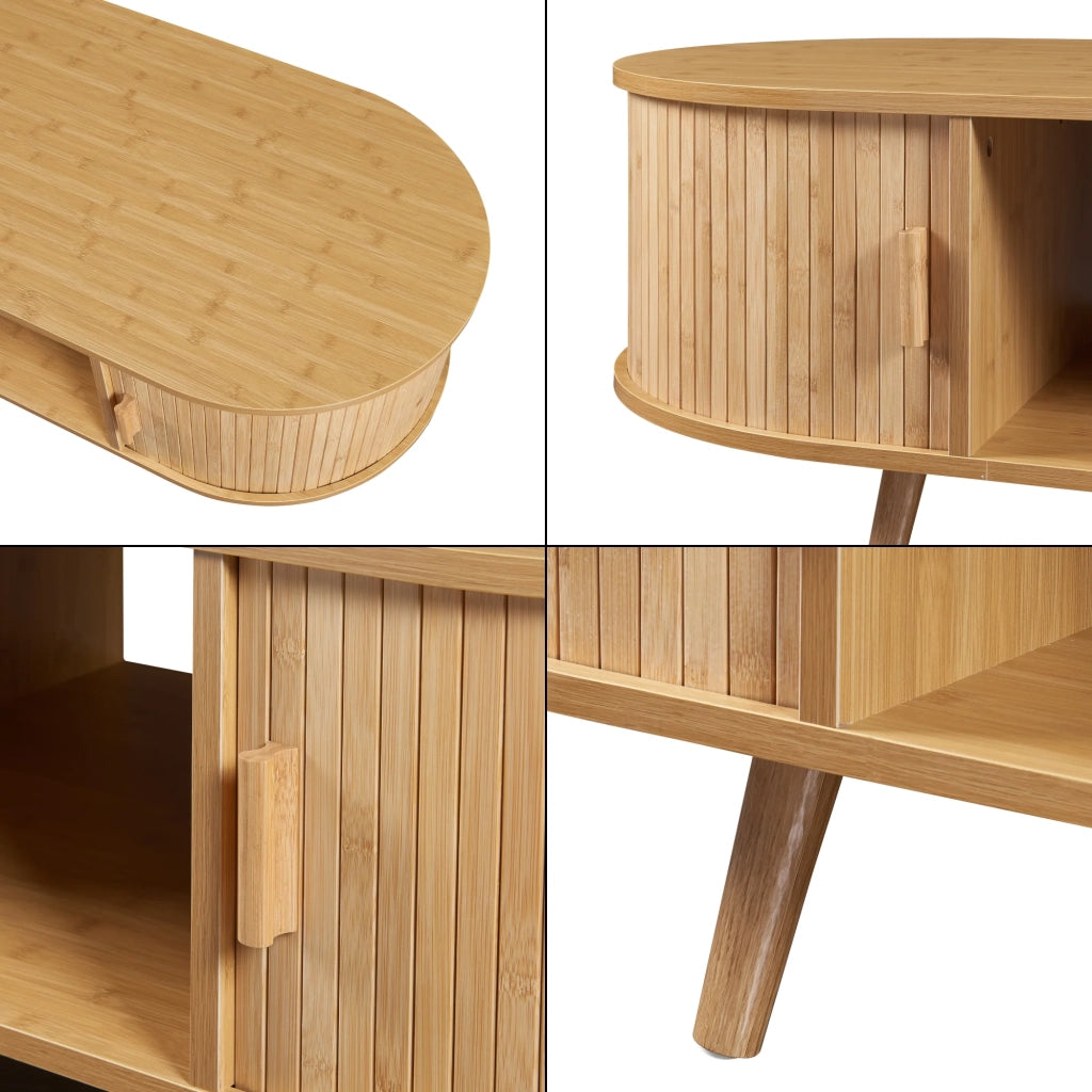 Tavolino/consolle in bambù 120 x 55 x 40 cm naturale 03_0010821