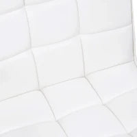 Sedia da Ufficio in pelle PU Bianca con 5 Ruote Girevoli, Imbottitura e Altezza Regolabile, 52.5x54x84-99cm