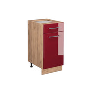Vicco Mobiletto base per cucina Rosso bordeaux lucido 40 cm senza piano di lavoro