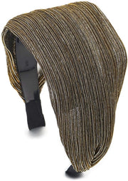 Banda capelluta elegante e ampia - Fascia capelluta per donne - Stile e comodità - Nero con striature lucide - Accessorio capelluto per ogni occasione