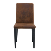 Set di 4 sedie da pranzo design moderno con schienale ergonomico in tessuto marrone e metallo nero 90 cm