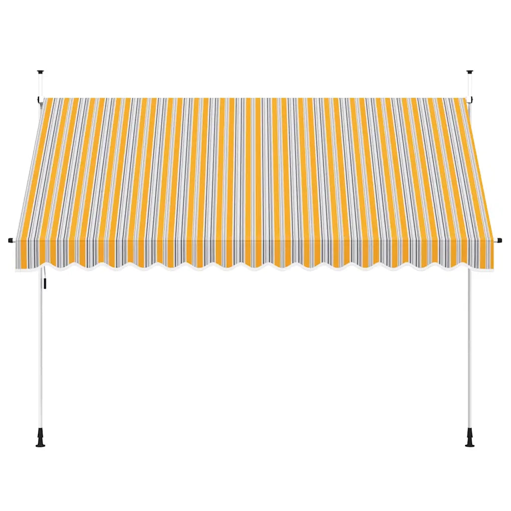 Tenda da Sole Retrattile Manuale 350 cm a Strisce Blu e Gialle