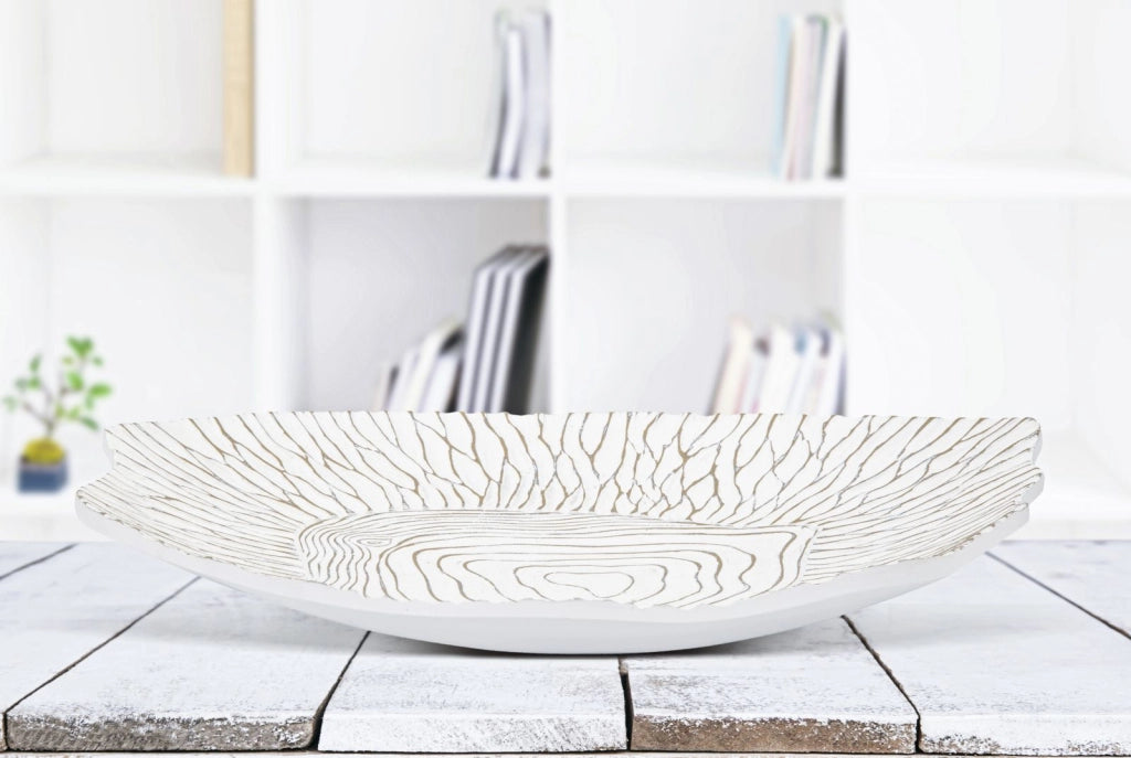 Piatto Svuota Tasche 37x6x34 cm in Poliresina Bianco