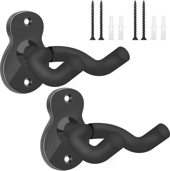 Set di 2 supporti per chitarra da appendere al muro per chitarre acustiche, elettriche e classiche