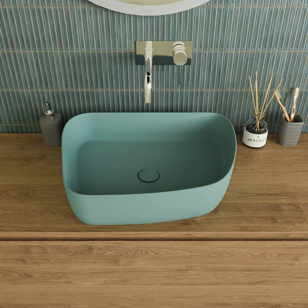 Lavabo da appoggio tondo 55,5x44x14 carta da zucchero | Persico