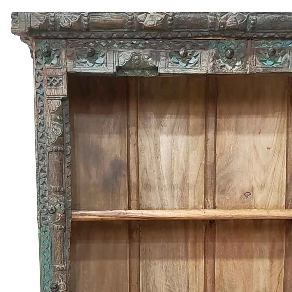 Libreria in legno artigianale marrone 112x43x205h