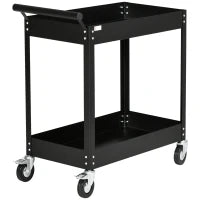 DURHAND Carrello Porta Attrezzi a 2 Ripiani in Acciaio, 84.5x38x84cm, Nero